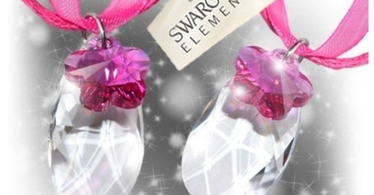 Swarovski kristályos pink organza nyaklánc