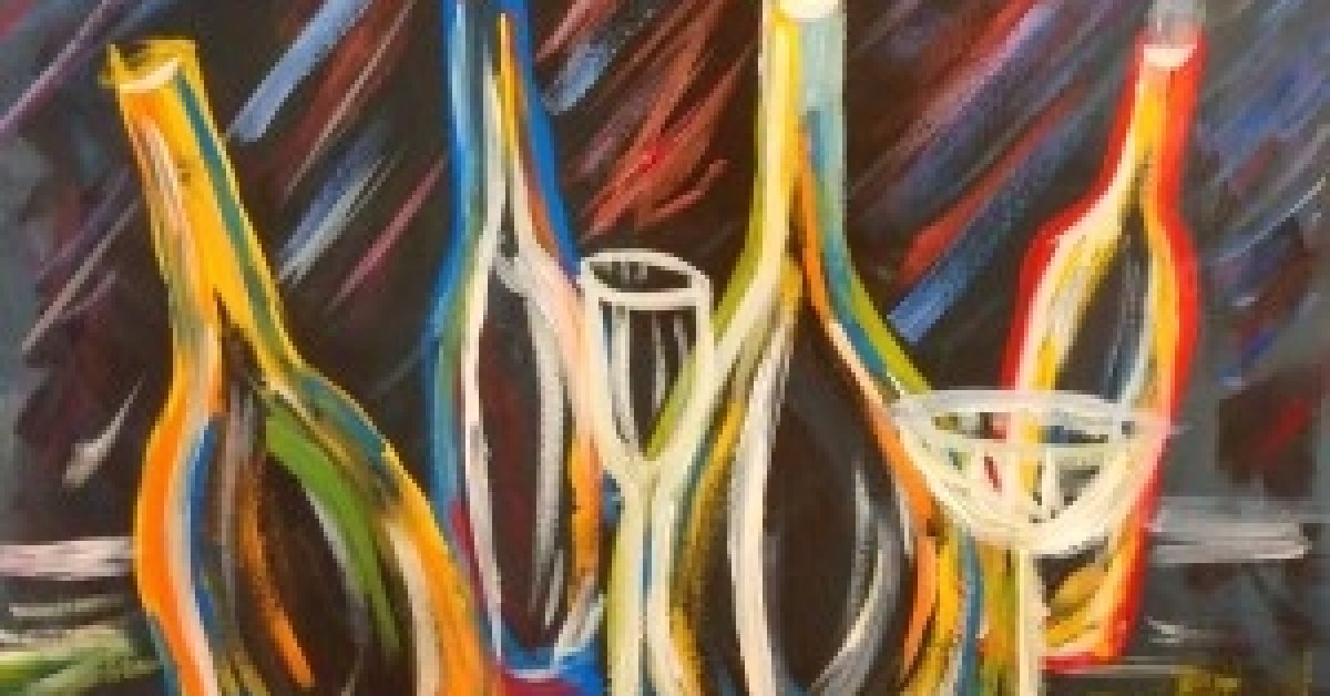 Wine & Canvas foglalkozás borkóstolóval